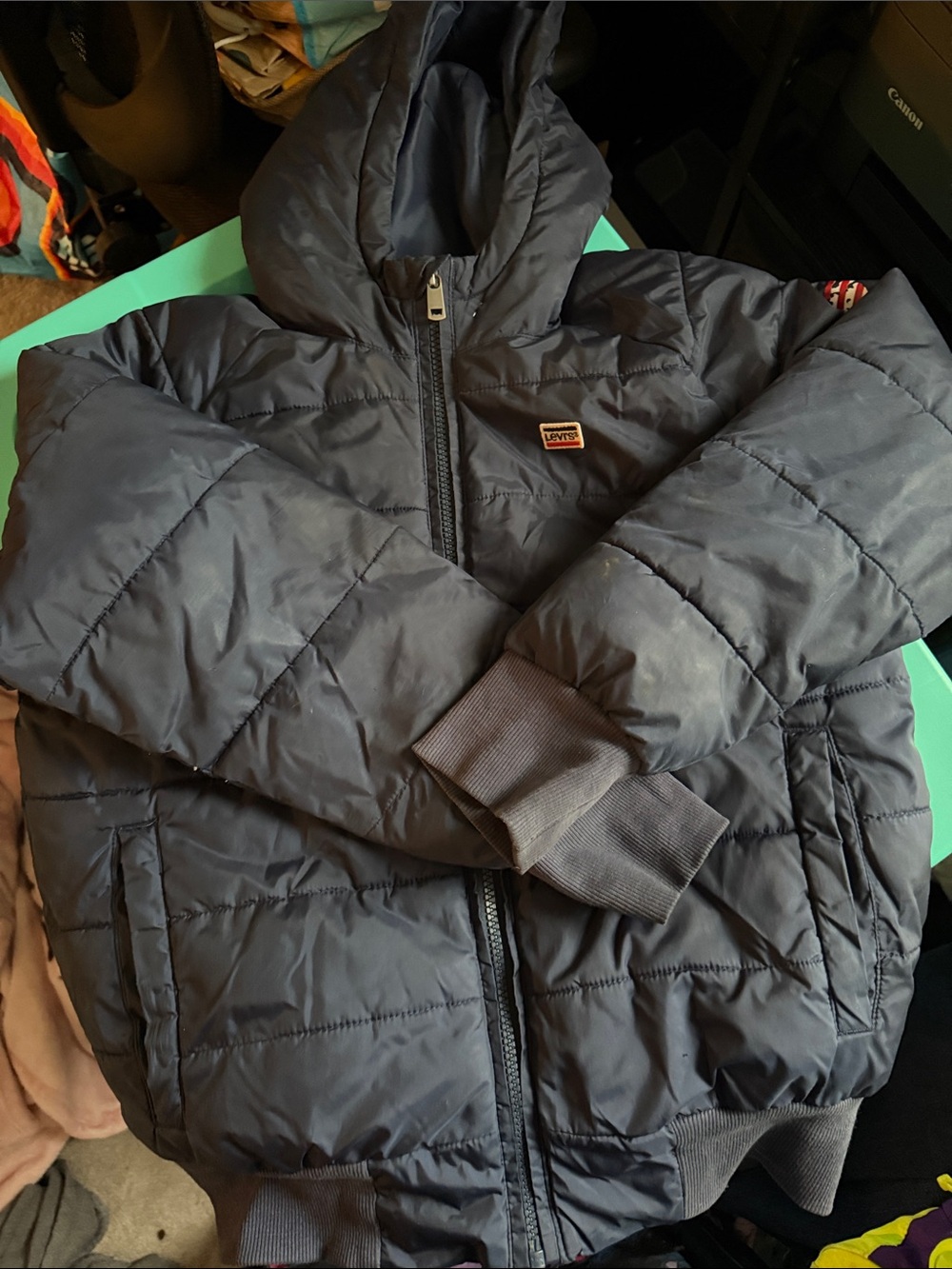 Levi's Kids Navy Hooded Puffer Coat